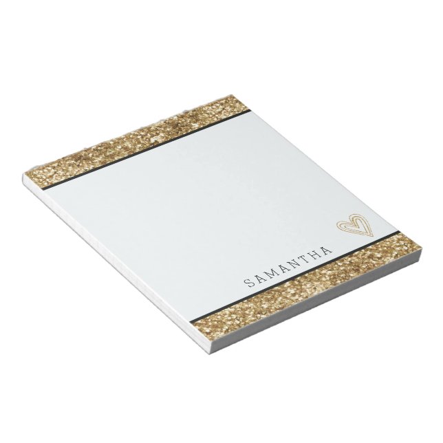 Guld Confetti Glitter Anteckningsblock (Vinklad)