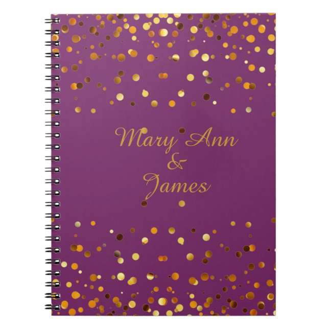 Guld Confetti Glitter Faux Foil Lila craft Anteckningsbok (Framsidan)