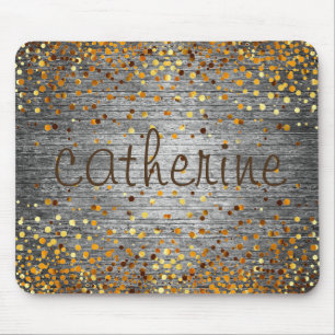 Guld Confetti Glitter Faux Foil Wooden Glittery Musmatta