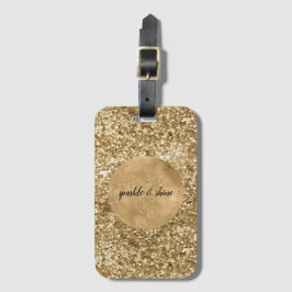 Guld Confetti Glitter Heart Bagagebricka