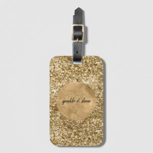 Guld Confetti Glitter Heart Bagagebricka