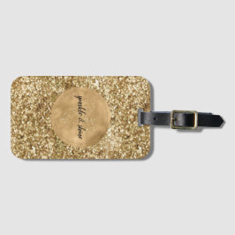 Guld Confetti Glitter Heart Bagagebricka