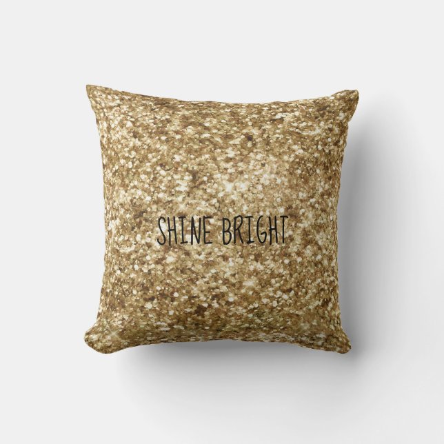Guld Confetti Glitter Kudde (Framsida)
