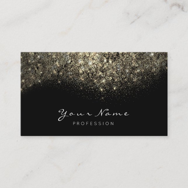 Guld Confetti Glitter Makeup Artist Lash Visitkort (Framsida)