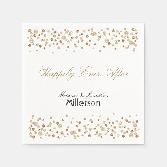 Guld Confetti Glitter Pappersservett (Framsidan)