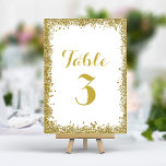 Guld Confetti Glitter Ram Bröllop Bordsnummer<br><div class="desc">Lägg till en gnutta glamor och gnistra till din bröllopsmottagning med de här elegant bordsnumren. De här korten skapar ett modernt och festligt utseende med en skarp vit bakgrund i guld konetti ram. Anpassa enkelt till bordsnumren för ett sammanhängande och minnesvärt bord-läge.</div>