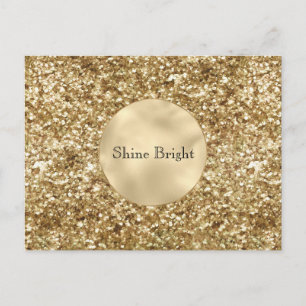 Guld Confetti Glitter Vykort