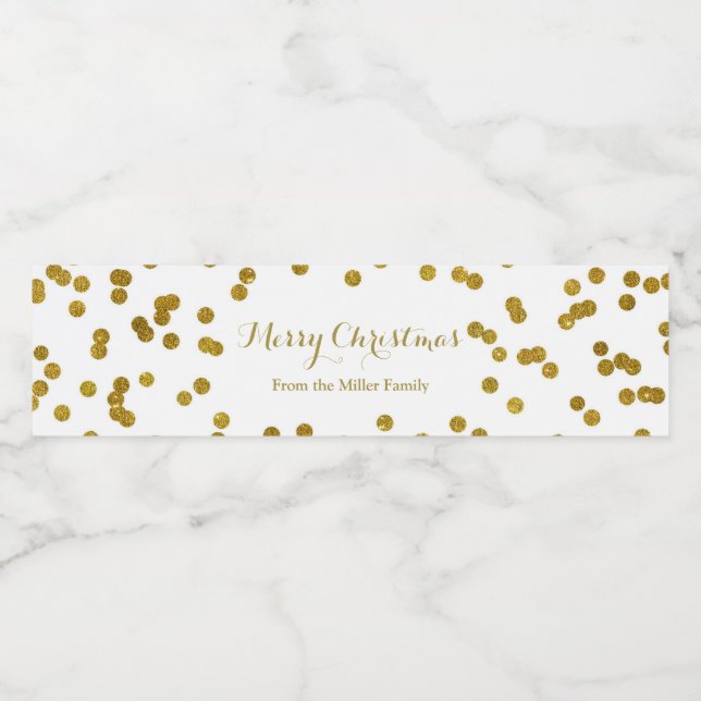Guld Confetti God jul Vattenflaska-etikett Vattenflaskor Etikett (Singel etikett)
