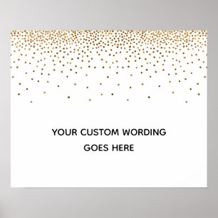 Guld Confetti gör det ditt eget Personligt bröllp- Poster