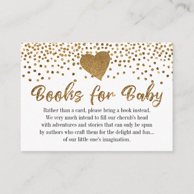 Guld Confetti Heart Bok-begäran, infoga kort (Framsida)