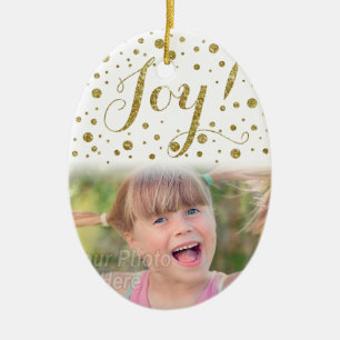 Guld Confetti Joy Gnistra Helgdag Julgransprydnad Keramik