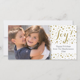 Guld Confetti Joy Helgdag-fotokort Julkort