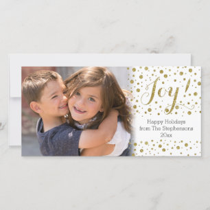 Guld Confetti Joy Helgdag-fotokort Julkort