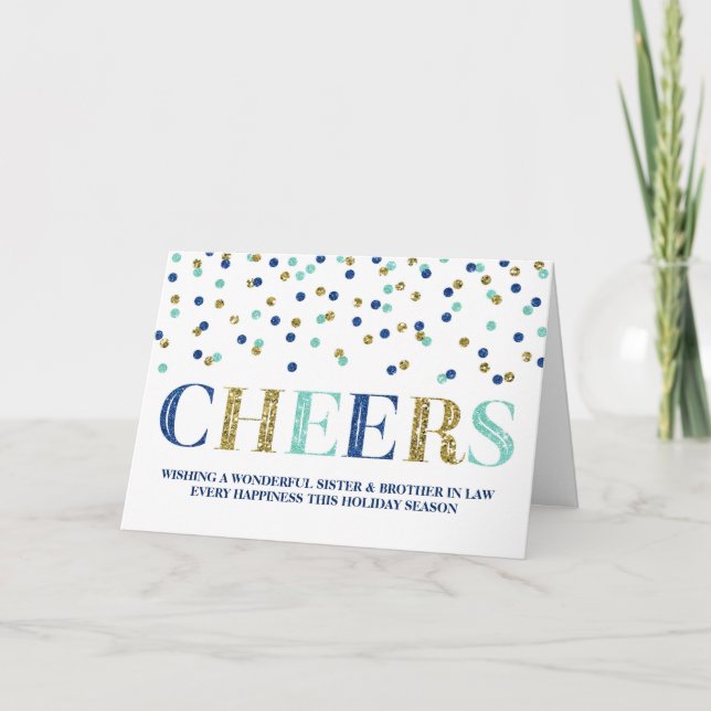 Guld Confetti-julsyster och broder i juridik Helgkort (Framsida)