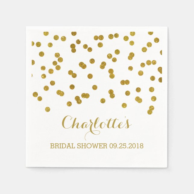 Guld Confetti Möhippa Pappersservett (Framsidan)