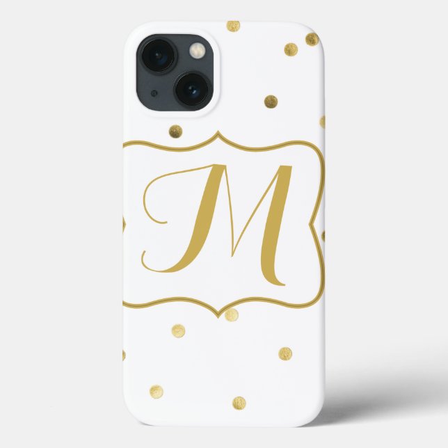 Guld Confetti Monogram IPAD Mini Case (Baksida)