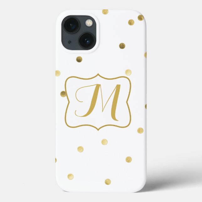Guld Confetti Monogram Samsung Galaxy Not S4 Fodra (Baksida)