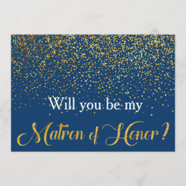 Guld Confetti Navy... kommer du att bli min heders Inbjudningar