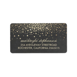 Guld Confetti och Fireflies Chalkboard Bröllop Adressetikett