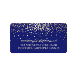 Guld Confetti och Fireflies Navy Bröllop Adressetikett