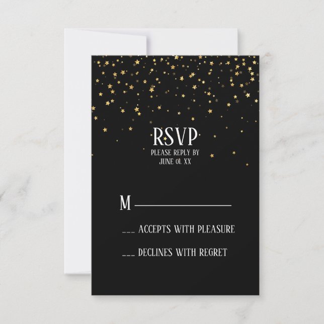 Guld Confetti på Black Bachelorette Party OSA (Framsida)