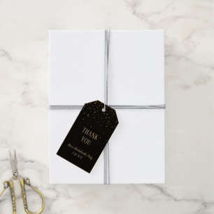 Guld Confetti på Black Bachelorette-tacktjänst Presentetikett