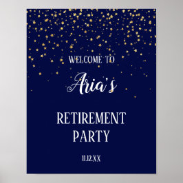 Guld Confetti på marinsjön Pension Party Välkommen Poster