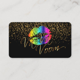 Guld Confetti & Rainbow Läppar - Makeup Artist Visitkort