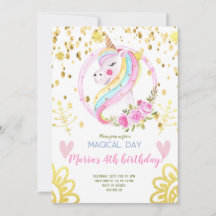 Guld Confetti Rainbow Unicorn ansikte födelsedagen