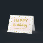 Guld Confetti Rosa Friend Birthday Card Kort<br><div class="desc">Födelsedagskort för vän med glamorös guld-konfetti och modern text i ljus  rosa och vit.</div>