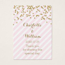 Guld Confetti Rosa Rand Wedding Favor Märkre Visitkort