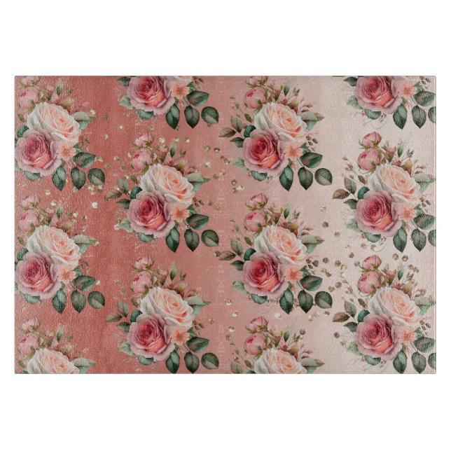 Guld Confetti Rosa ros Blommigt (Framsidan)