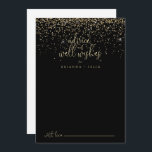 Guld Confetti skript Bröllop well Önskemål Rådkort<br><div class="desc">Det här guld-konetti-skriptet bröllop well önskemål-kortet är perfekt för ett rustiskt bröllop. Den enkla utformningen och utformningen av eleganten ger gnistrande guld-konfetti och snyggt-manustypografi. De här korten är perfekter för bröllop,  möhippa,  babydusch,  studentfest och mycket mer. Anpassa korten med namn från bruden och brudgummen,  blivande föräldrar eller student.</div>