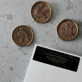 Guld Confetti-skriptreturadressetikett Returadress Etikett