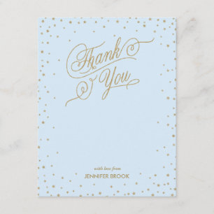 Guld Confetti Stars Blue - Tack-kort Tack Kort