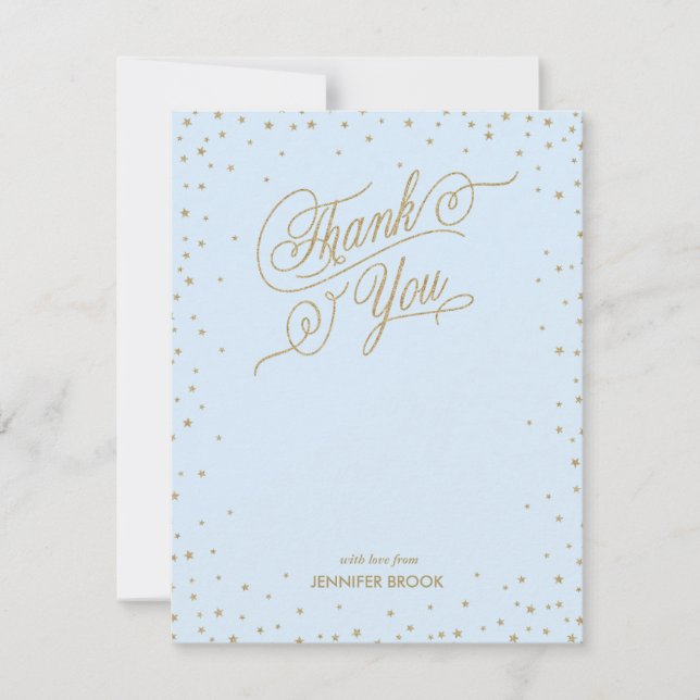 Guld Confetti Stars Blue - Tack-kort Tack Kort (Framsida)