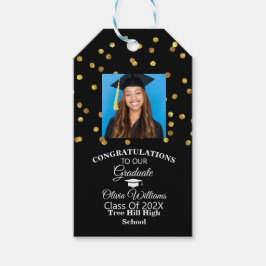 Guld Confetti Student Photo Studentfest Presentetikett