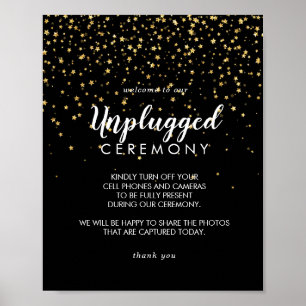 Guld Confetti Svart Ceremonisk signatur utan plu Poster