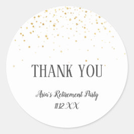 Guld Confetti Tack-förmån Runt Klistermärke