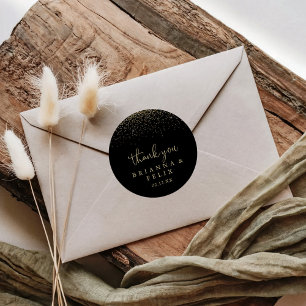 Guld Confetti Tack Wedding Favor Runt Klistermärke