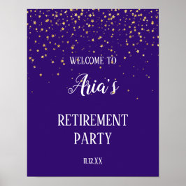 Guld Confetti vid Lila Pension Party välkomstbesök Poster