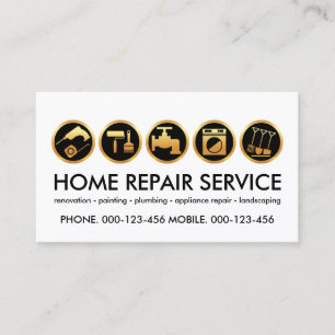 Guld Construction Handyman Verktyg Visitkort