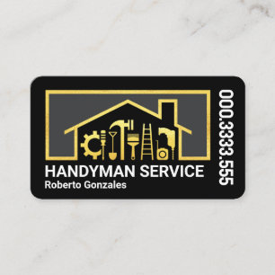 Guld Construction Verktyg Home Ram Visitkort