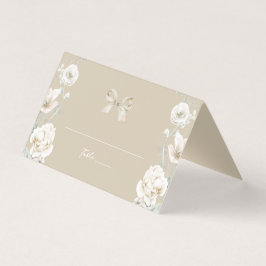 Guld Coquette Bow Blommigt Bröllop Bordsnummer Kort