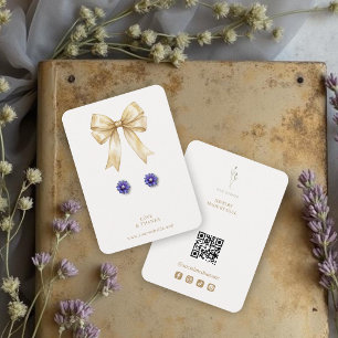 Guld Coquette Bow QR Smycken Display TMF26 Visitkort