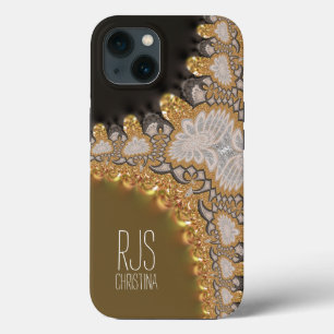 Guld Coral Snöre Fractaler Monogram