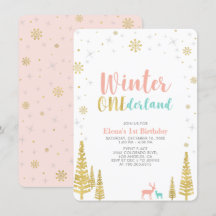 Guld & Coral Winter onederland 1:a födelsedagen pa