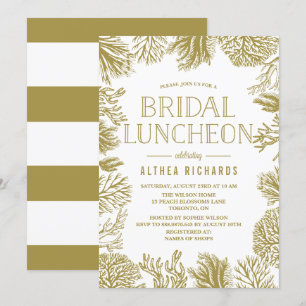 Guld Corals Ram Beach Möhippa Luncheon Inbjudningar