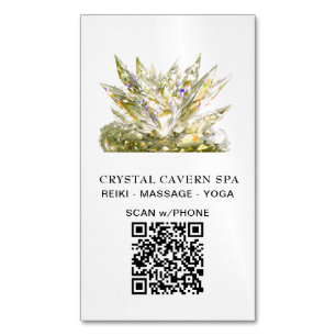 *~* Guld Cosmic Sparkling Magic QR Crystal Magnetiska Visitkort