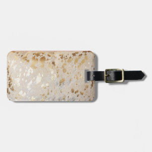 Guld Cowhide Print Metallic Luggage Tag Bagagebricka